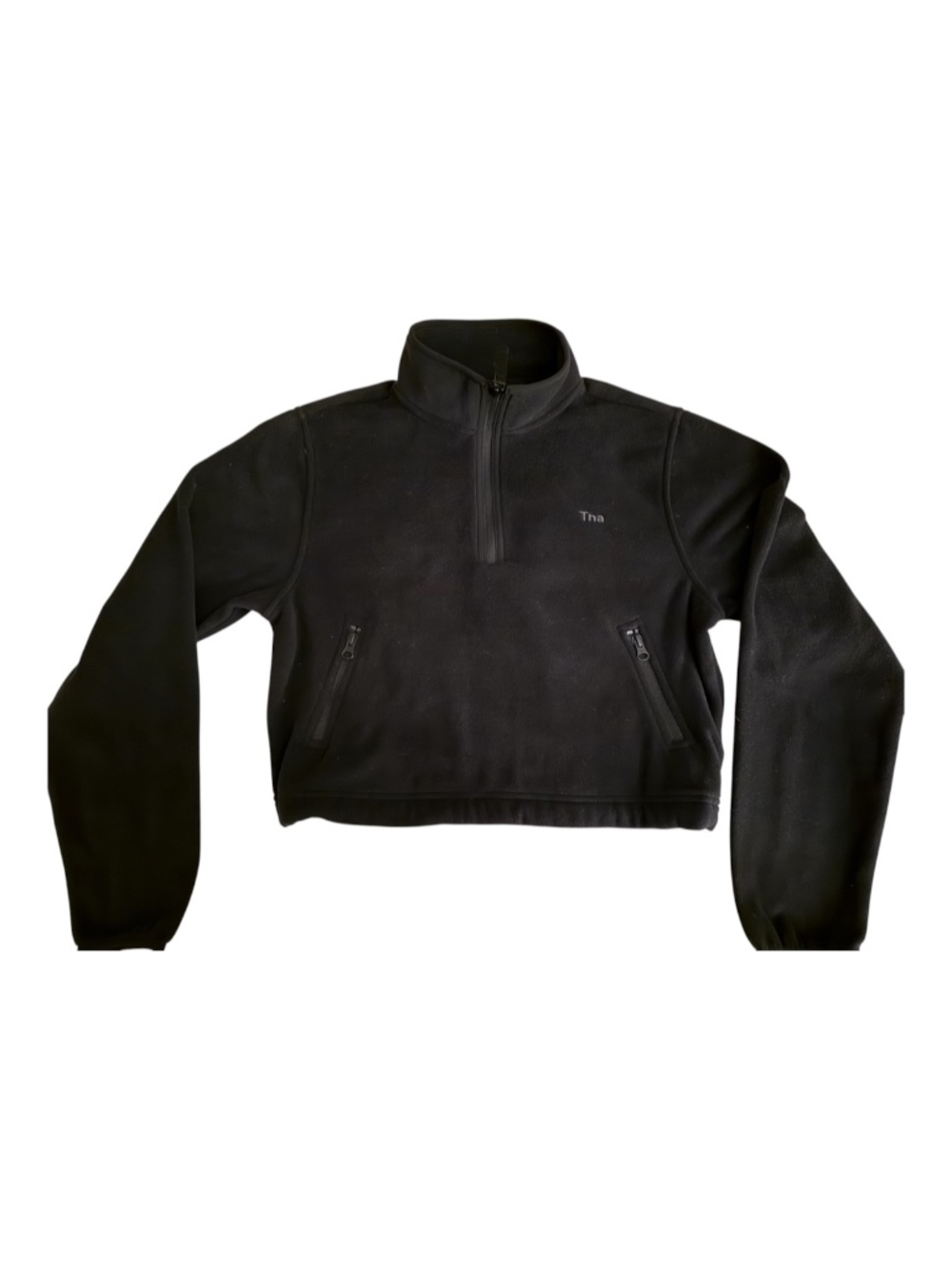TNA Aritzia Black Fleece Jacket Cropped XS
